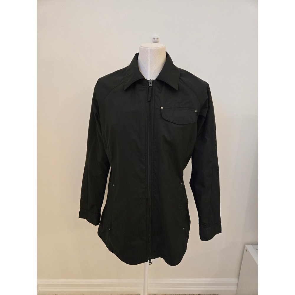 Columbia Womens Medium Black Rain Jacket Full Zip Mesh Lined Utility Coat‎